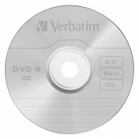 Диск DVD-R Verbatim (4.7Гб, 16x, cake box, 50) [43548]