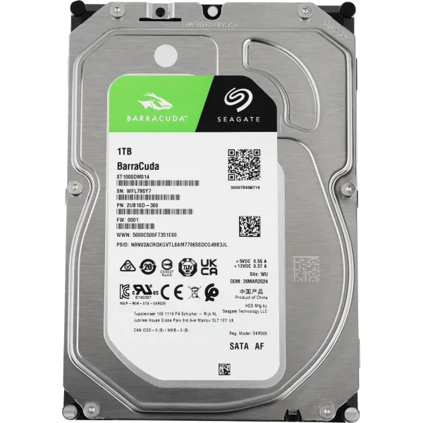 Жесткий диск HDD 1Тб Seagate Barracuda (3.5