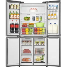 Холодильник Hisense RQ5P470SEI1 (No Frost, A+, 3-камерный, Side by Side, объем 530:331/199л, инверторный компрессор, серый)