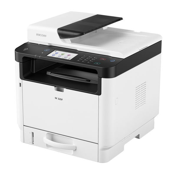 МФУ Ricoh M 320F (лазерная, черно-белая, A4, 256Мб, 32стр/м, 1200x1200dpi, авт.дуплекс, 35'000стр в мес, RJ-45, USB)