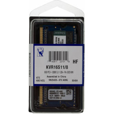 Память SO-DIMM DDR3 8Гб 1600МГц Kingston (12800Мб/с, CL11, 204-pin, 1.5 В) [KVR16S11/8]