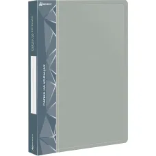 Папка на кольцах Бюрократ 0840/2DGREY (количество колец 2, форма колец D-образные, A4, пластик, толщина пластика 0,8мм, ширина корешка 40мм, карман внутренний и торцевой с бумажной вставкой, серый) [0840/2DGREY]