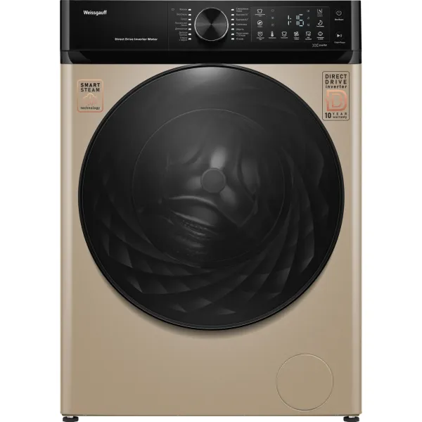 Стиральная машина Weissgauff WM 59411(59.5x85x56см, фронтальная, макс:11кг, 1400об/мин, золотистый)