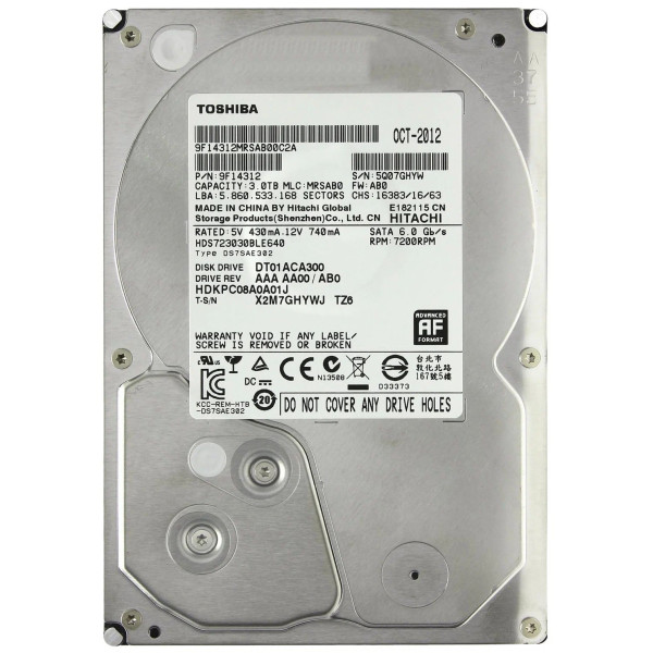 Жесткий диск HDD 3Тб Toshiba (3.5