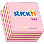 Блок самоклеящийся Hopax 21341 (бумага, розовый, 76x76мм, 400листов, 70г/м2, 3цветов)