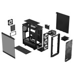 Корпус Fractal Design Meshify 2 Compact Lite RGB Black TG Light Tint (Midi-Tower, 1x120мм)