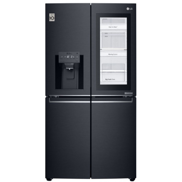 Холодильник LG GC-Q22FTBKL (No Frost, A+, 3-камерный, Side by Side, объем 595:345/250л, инверторный компрессор, 83.5x178.7x73.4см, черный)