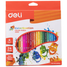 Карандаши Deli Color Emotion EC00220 (липа, трехгранный, 24 цветов, упаковка 24шт, коробка европодвес) [EC00220]