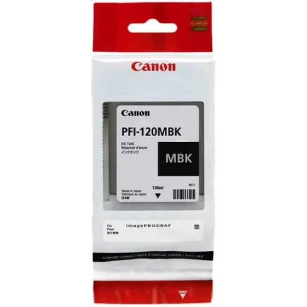Чернильный картридж Canon PFI-120MBK (черный матовый; 130стр; 130мл; imagePROGRAF TM-200, 205)