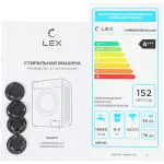 Стиральная машина Lex LWM06010BLIDsmall(фронтальная средняя, класс стирки/отжима/э.потребления: A/A/A+++ , макс: 6кг, 1000 об/мин, инвертер, 59.5x85x40см, белый)