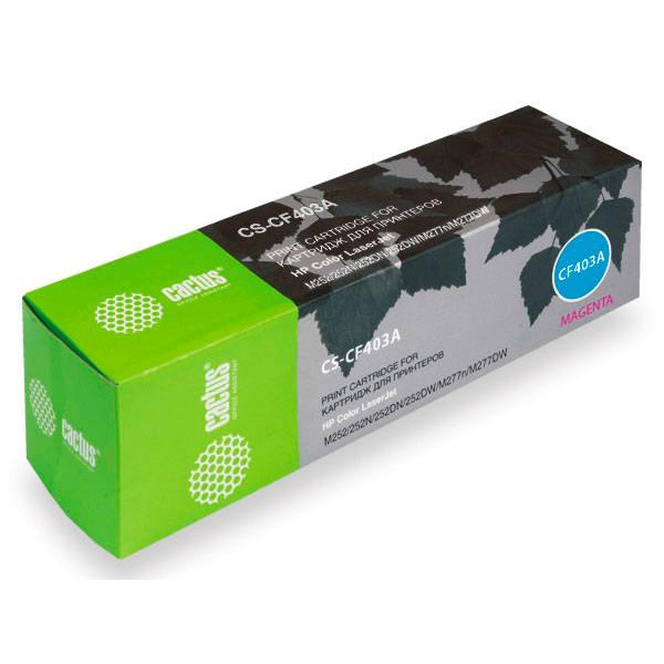 Тонер-картридж Cactus HP CS-CF403A (пурпурный; 1400стр; CLJ M252, 252N, 252DN, 252DW, M277n, M277DW)
