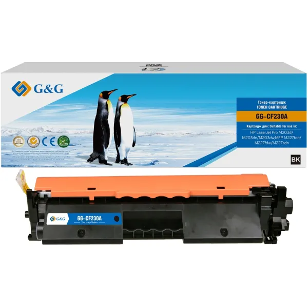 Тонер-картридж G&G GG-CF230A (черный; 1600стр; LJ Pro M203d, M203dn, M203dw;MFP M227fdn, M227fdw, M227sdn)
