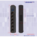 Сетевой фильтр Ippon BK-6-UPS-1.8-10-B (1,8м, 6xIEC320 (Для ИБП), 2,2кВт, 10А)