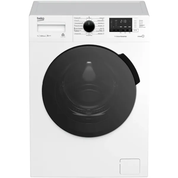 Стиральная машина Beko WSPE7612W(фронтальная средняя, класс стирки/отжима/э.потребления: A/B/A , макс: 7кг, 1200 об/мин, инвертер, 60x84x45см, белый)