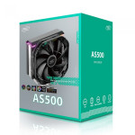 Кулер для процессора DeepCool AS500 (Socket: 1150, 1151, 1151-v2, 1155, 1156, 1200, 1700, 2011, 2011-3, 2066, AM3, AM3+, AM4, FM1, FM2, FM2+, алюминий+медь, 29,2дБ, 4-pin PWM)