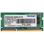Память SO-DIMM DDR3L 4Гб 1600МГц Patriot Memory (12800Мб/с, CL11, 204-pin, 1.35 В)
