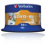 Диск DVD-R Verbatim (4.7Гб, 16x, cake box, 50, Printable)