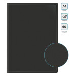 Папка Бюрократ -BPV60BLCK (A4, пластик, толщина пластика 0,7мм, карман торцевой с бумажной вставкой, черный)
