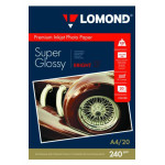 Фотобумага Lomond 1105100 (A4, 240г/м2, для струйной печати, односторонняя, высокоглянцевая, 20л)