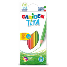 Карандаши Carioca 42793 (пластик, шестигранный, 12 цветов, коробка европодвес) [42793]