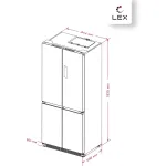 Холодильник Lex LCD 485 StGIDBI (No Frost, A++, 2-камерный, Side by Side, объем 466:280/186л, инверторный компрессор, серый)