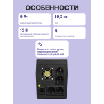 ИБП Powerman Back Pro 1500 (Line-Interactive, 1500ВА, 900Вт, 4xCEE 7 (евророзетка))