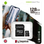 Карта памяти microSDXC 128Гб Kingston (Class 10, 100Мб/с, UHS-I U1, адаптер на SD)