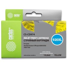 Чернильный картридж Cactus HP 920XL CS-CD974 (желтый; 14,6стр; DJ 6000, 6500, 7000, 7500) [CS-CD974]