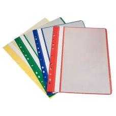 Папка-скоросшиватель Бюрократ PS10RED (A4, пластик, 10 вкладышей, боковая перфорация, красный) [PS10RED]