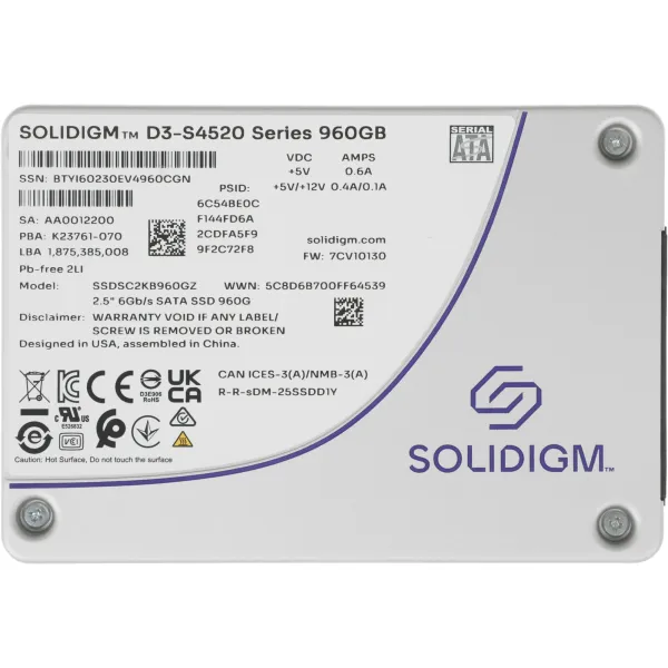 Жесткий диск SSD 960Гб Intel (2.5