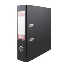 Папка-регистратор Silwerhof 355021-01 (A4, ПВХ/бумага, металлическая окантовка, сменный карман на корешке, ширина корешка 75мм, черный) [355021-01]