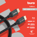 Кабель аудио-видео Buro (HDMI (m), HDMI (m), 2м)