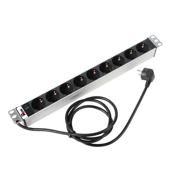 Блок распределения питания ЦМО R-16-9S-I-440-1.8 (16А, горизонтальное, 9xSchuko, базовые, Schuko, 1,8м)