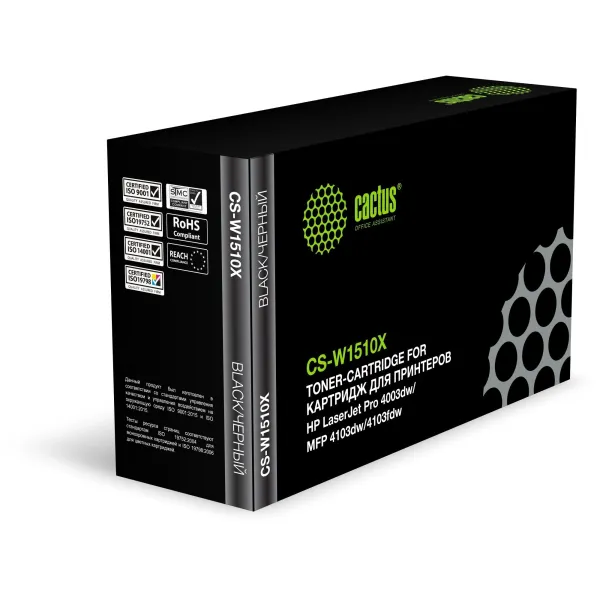 Тонер-картридж Cactus CS-W1510X (черный; 9700стр; LJ Pro 4003dw, MFP 4103dw, 4103fdw)