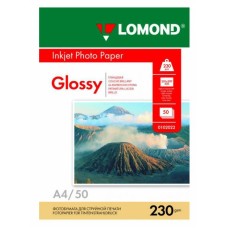Фотобумага Lomond 0102022 (A4, 230г/м2, для струйной печати, односторонняя, глянцевая, 50л)