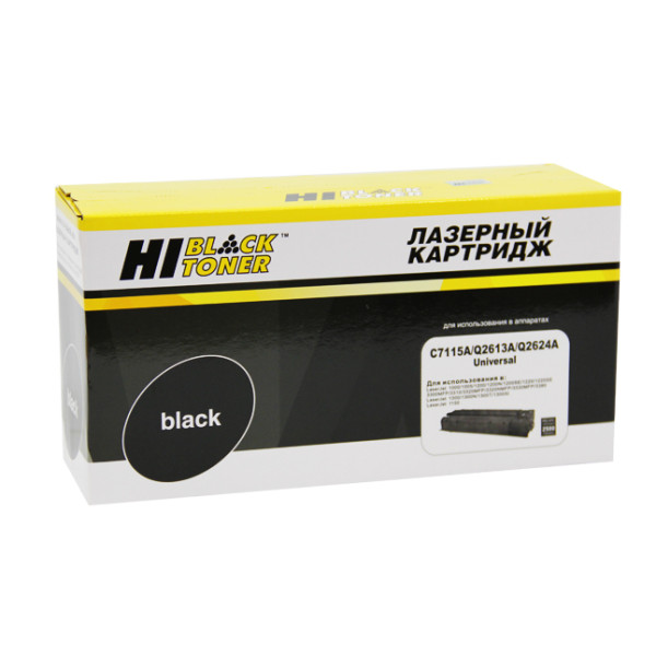 Тонер-картридж Hi-Black HB-C7115A/Q2613A/Q2624A (оригинальный номер: C7115A/Q2613А/Q2624A; черный; 2500стр; LJ 1200, 1300, 1150)