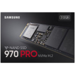 Жесткий диск SSD 512Гб Samsung 970 Pro (M.2, 3500/2300 Мб/с, 500000 IOPS, PCI-E, 512Мб, для ноутбука и настольного компьютера)