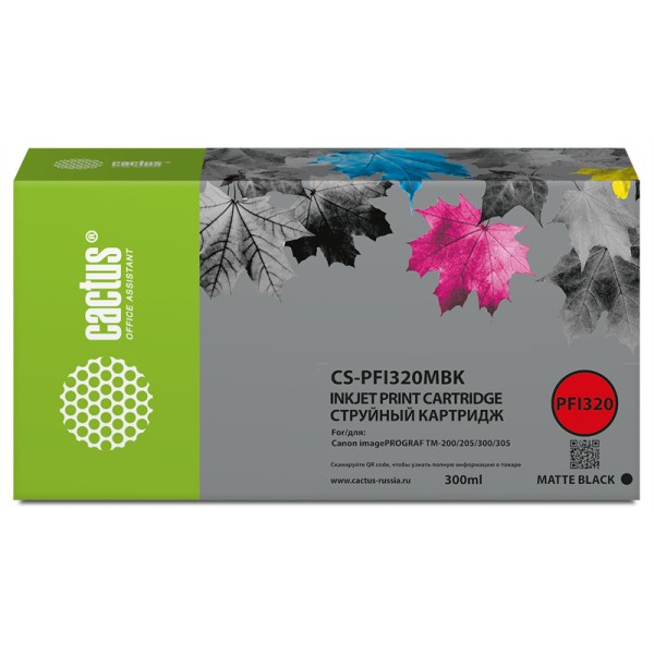Cactus CS-PFI320MBK (черный матовый; 300стр; imagePROGRAF TM-200, TM-200 MFP L24ei, TM-205, TM-300)