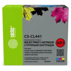 Картридж Cactus CS-CL441 (оригинальный номер: CL-441; многоцветный; 16стр; PIXMA MG2140, MG3140) [CS-CL441]