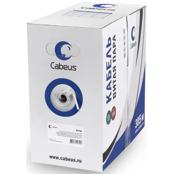 Cabeus UTP-4P-Cat.5e-SOLID-LSZH-GY (305м, 5E)