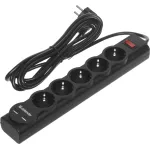 Сетевой фильтр Defender DFS 753 (3м, 5xEURO, USB 2шт, 2,2кВт)