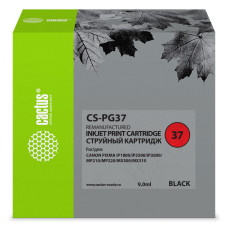 Картридж Cactus CS-PG37 (оригинальный номер: PG-37; черный; 9стр; Pixma iP1800, iP1900, iP2500, iP2600, MP140, MP190, MP210, MP220, MP470, MX300, MX310) [CS-PG37]