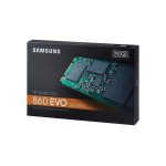 Жесткий диск SSD 250Гб Samsung 860 EVO (M.2, 550/520 Мб/с, 88000 IOPS, SATA 3Гбит/с, 512Мб, для ноутбука и настольного компьютера)