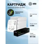 Тонер-картридж Cactus CSP-W1106-MPS (черный; 5000стр; Laser 107a, 107r, 107w, 135a MFP, 135r MFP, 135w MFP, 137fnw MFP)