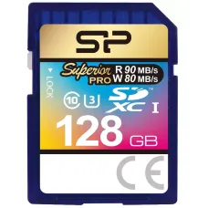 Карта памяти SDXC 128Гб Silicon Power (Class 10, 90Мб/с, UHS-I U3, без адаптера)