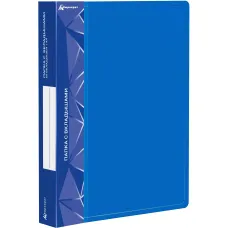 Папка Бюрократ -BPV60BLUE (A4, пластик, толщина пластика 0,7мм, карман торцевой с бумажной вставкой, синий) [BPV60BLUE]