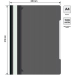 Папка-скоросшиватель Бюрократ PS-K20BLCK (A4, прозрачный верхний лист, пластик, карман на лицевой стороне, черный)