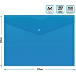 Конверт на кнопке Бюрократ PK803ABLU (A4, пластик, толщина пластика 0,18мм, синий)