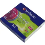 Диск CD-RW Verbatim (0.68359375Гб, 12x, slim case, 5)