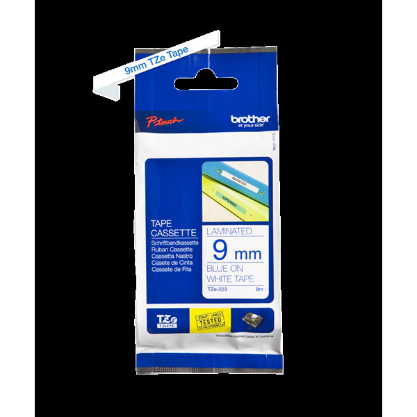 Наклейка ламинированная TZ-E223 (9 мм син/бел)